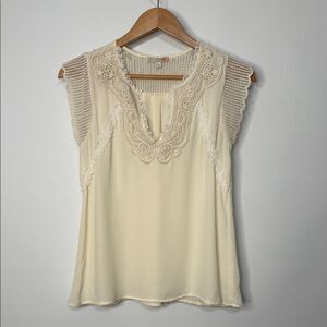 Gianni Bini Cream Lace Women's Top XS